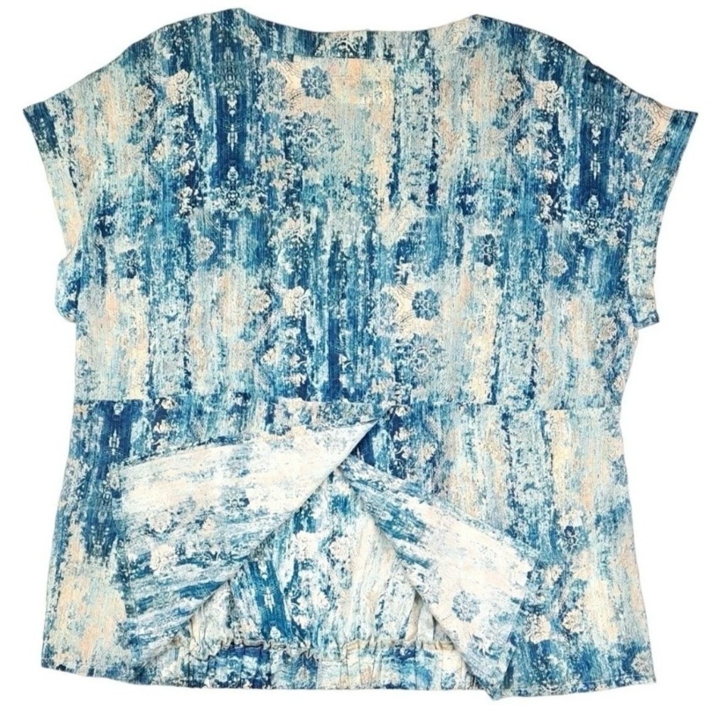 π SILK Johnny Was Pete & Greta Santorini Blue Blouse -factory error NWOT - Picture 4 of 10